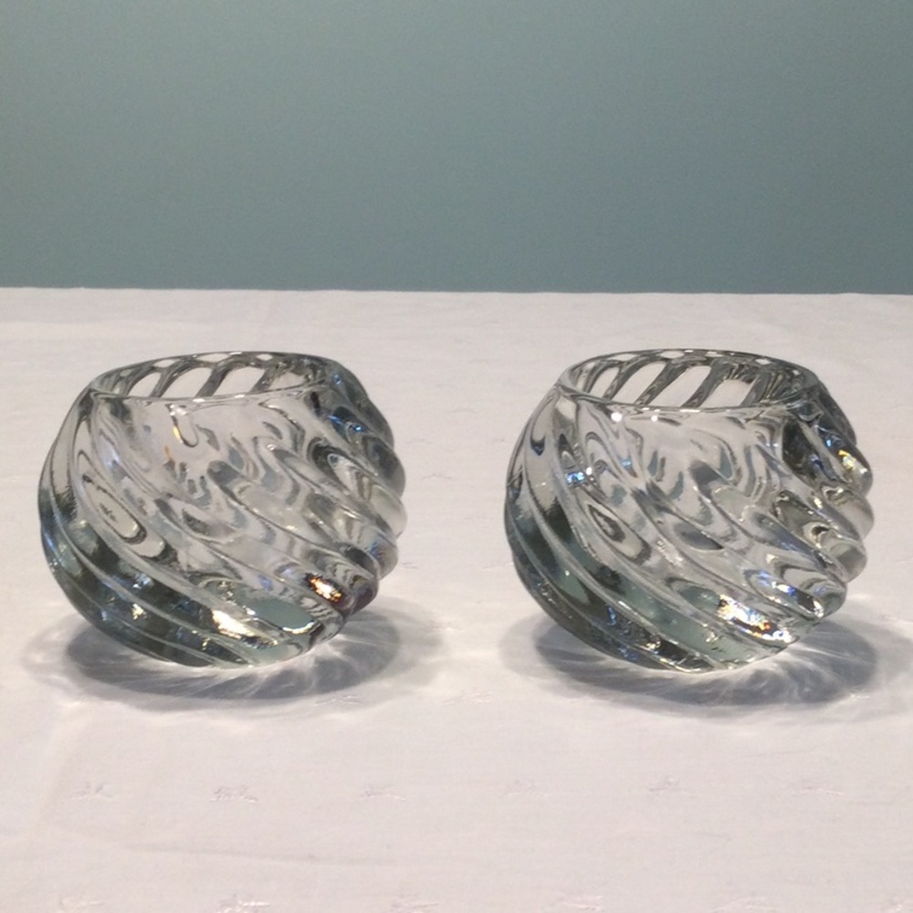 Home Interiors Heavy Clear Glass Votive Holders